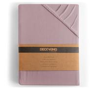 DecoKing Fitted Sheet Double Cotton Jersey Boxspring, Amber Collection, 120x200-140x200 cm Heather