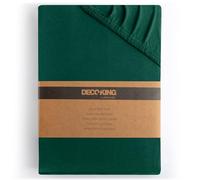 DecoKing Fitted Sheet Emperor II 100% Combed Cotton Soft Jersey Bed Sheet 200x200-200x220 cm Green Amber