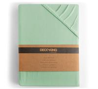 DecoKing Fitted Sheet Emperor II 100% Combed Cotton Soft Jersey Bed Sheet 200x200-200x220 cm Pepper Mint Amber