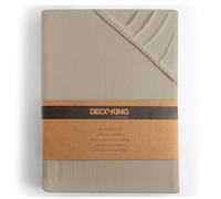 DecoKing Fitted Sheet UK Single Cotton Jersey Boxspring, Amber Collection, 80x200-90x200 cm Cappucino Beige