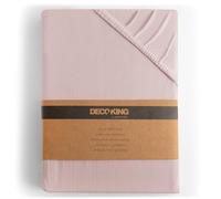 DecoKing Fitted Sheet UK Single Cotton Jersey Boxspring, Amber Collection, 80x200-90x200 cm Rose Pink Lilac