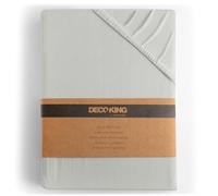 DecoKing Fitted Sheet Small Double Cotton Jersey Boxspring, Amber Collection, 100x200-120x200 cm Silver