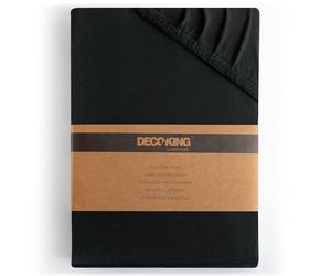 DecoKing Fitted Sheet Super Emperor 100% Combed Cotton Soft Jersey Bed Sheet 200x220-220x240 cm Black Amber