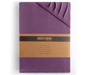 DecoKing Fitted Sheet Super Emperor 100% Combed Cotton Soft Jersey Bed Sheet 200x220-220x240 cm Plum Amber