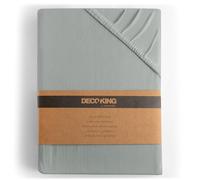 DecoKing Fitted Sheet Super King 100% Combed Cotton Soft Jersey Bed Sheet 160x200-180x200 cm Steel Amber