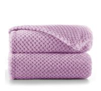 DecoKing Henry Cuddly Blanket 70 x 150 cm Microfibre Blanket Bedspread Fleece Soft Cuddly Scandinavian Style Purple