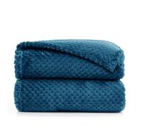 DecoKing Scandanavian style Blanket microfibre cosy Blanket Fleece bedspread Soft smooth Cuddly, Microfibre, dark blue, 150 x 200 cm