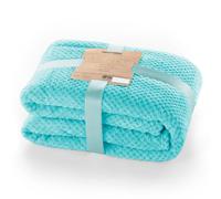 DecoKing Scandanavian style Blanket microfibre cosy Blanket Fleece bedspread Soft smooth Cuddly, Microfibre, turquoise, 220 x 240 cm