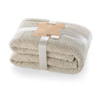 DecoKing Scandanavian style Blanket microfibre cosy Blanket Fleece bedspread Soft smooth Cuddly, Microfibre, cappuccino, 70 x 150 cm