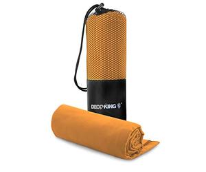 DecoKing Set of 2 Microfibre Guest Towels 30 x 50 cm Orange Cooling Quick-Drying Sports Towel Ekea