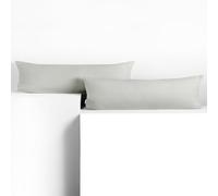 DecoKing 2 Pillowcases 20 x 120 cm Jersey 100% Combed Cotton Zip Silver Amber