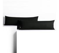 DecoKing 2 Pillowcases 40 x 145 cm Jersey 100% Combed Cotton Zip Black Amber