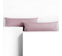 DecoKing Set of 2 Pillowcases 40 x 145 cm, Jersey Knit, 100% Combed Cotton, zip closure, color Heather, Amber
