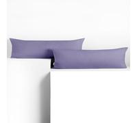 DecoKing Set of 2 Pillowcases 40 x 145 cm, Jersey Knit, 100% Combed Cotton, zip closure, color Lavender, Amber
