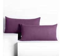 DecoKing 2 Pillowcases 40 x 80 cm Jersey 100% Combed Cotton Zip Plum Amber