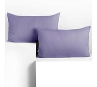DecoKing Set of 2 Pillowcases 50 x 60 cm, Jersey Knit, 100% Combed Cotton, zip closure, color Lavender, Amber