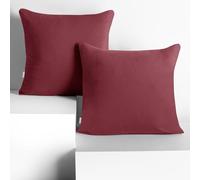 DecoKing Set of 2 Pillowcases 80 x 80 cm, Jersey Knit, 100% Combed Cotton, zip closure, color Dusty Rose, Amber