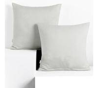 DecoKing 2 Pillowcases 80 x 80 cm Jersey 100% Combed Cotton Zip Silver Amber