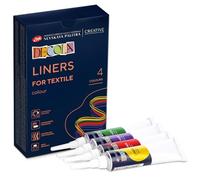Decola - Classic Textile Liners 4 x 18 ml | High Pigment Colours in Red, Purple, Green, and Yellow | Made by Nevskaya Palitra