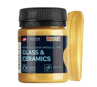 Decola Gold Porcelain Colour 50ml Permanent for Glass and Ceramics - High Opacity on Dark Surfaces - Produced by Nevskaya Palitra