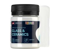 Decola White Porcelain Colour 50ml Permanent for Glass and Ceramics - High Opacity on Dark Surfaces - Produced by Nevskaya Palitra