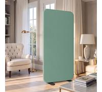 DECOLAB Standing Room Divider, Space Privacy Partition 29"x65", Aqua | Portable Screen Panel. For Studio Apartment, Office, Home, Classroom. Scratch Resistance. Breathable Fabric.