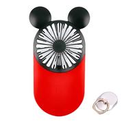 DecoLife Cute Handheld Mini USB Fan, Rechargeable Portable Fan, 3 Adjustable Speeds and Wearable Accessories, Pocket Size for Indoor Or Outdoor Activities (Red)