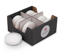 DecoLite: Maxi XL Floating Candles Pack of 8 in Box Diameter 8 cm Long Burning Time 8 Hours Unscented Paraffin Wax Large Floating Candles Ideal for Various Occasions White