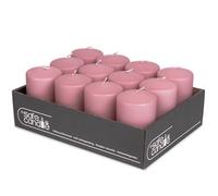 DecoLite Wenzel Candles 100/60 mm Pack of 12 - Self-Extinguishing, Safe Candle, RAL Certified, 36 Hours Burning Time - 100% Made in Germany by Wenzel Candles (Antique Pink)