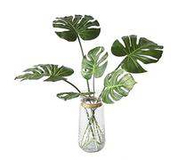 Decolival Artificial Monstera Leaves Real Touch Monstera Deliciosa Plant Leaf Stems Faux Tropical Palm Tree Greenery for for Home Indoor Outdoor Decor (Green - Pack of 6pcs)