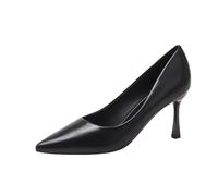 Decollete Donna Tacco Alto 36-42 EU con Tacco 7cm in Pelle Sintetica Scarpe Decolte Eleganti Comode Punta Décolleté Vintage da Cerimonia Tacchi Heels Dance per Ufficio Feste Lavoro Black