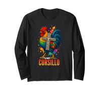 DeColores Cursillo Rainbow Rooster Catholic Long Sleeve T-Shirt