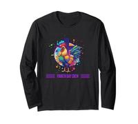 DeColores Cursillo Rainbow Rooster Catholic Long Sleeve T-Shirt