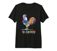 DeColores Cursillo Rainbow Rooster Catholic Premium T-Shirt