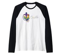 DeColores Cursillo Rainbow Rooster Catholic Raglan Baseball Tee