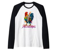 DeColores Cursillo Rainbow Rooster Catholic Raglan Baseball Tee