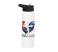 DeColores Cursillo Rainbow Rooster Catholic Stainless Steel Insulated Water Bottle