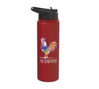 DeColores Cursillo Rainbow Rooster Catholic Stainless Steel Insulated Water Bottle
