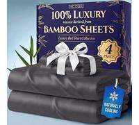 DECOLURE 100% Viscose Derived from Bamboo Sheets King Size - Luxury 4 Pc Naturally Cooling Sheets, Ultra Soft Bed Set - Deep 17" Pockets, Durable Double Stitching, Oeko Tex Standard (Charcoal)