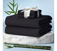 DECOLURE 100% Viscose Derived from Bamboo Sheets Queen Size 4pcs - Ultra Soft & Luxuriously Cooling, 17" Deep Pocket, Double Stitching, Perfect for Hot Sleepers - Queen Bed Sheets (Charcoal)