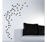 DecoMatters 63 Butterfly Wall Stickers, Black