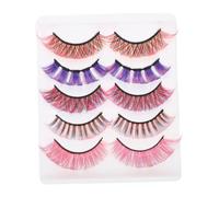 DECOMELODY 1 Box Creative Colored Fake Eyelashes D Curl Russian Style Makeup Lashes for Women Easy to Use Decorative Grafting Tool Enhances Eye Brightness and Volume