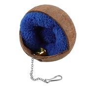 DECOMELODY 1 Set Delicate Coconut Shell Bird Nest with Warm Pad Bell Natural Hanging Parrot House Bed for Breeding Comfortable Safe Nesting for Birds Easy to Install for Indoor Outdoor Use