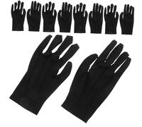 DECOMELODY 10 Pairs Black Jewelry Handling Gloves Comfortable Three Rib Design for Precise Work Breathable Protective Formal Gloves for Inspection and Serving