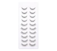 DECOMELODY 10 Pairs Chemical Fiber False Eyelashes Natural Simulation Makeup Lashes for Daily Wear Party Wedding Photo Shoot