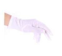 DECOMELODY 10 Pairs White Elastic Spandex Sunscreen Gloves for Women Lightweight Protective Etiquette Gloves with Moisturizing Barrier One Fits for Gardening Cleaning Jewelry Handling