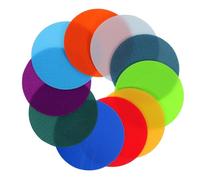 DECOMELODY 10 Pcs Colored Nylon Carpet Markers Floor Dots Reusable Classroom Sitting Circles for Preschool Activity Teaching Organization
