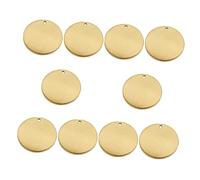 DECOMELODY 10 Pcs Golden Stainless Steel Blank Round Tags for Pets Durable DIY Dog Id Hangings Pendants Scratch Wear Resistant for Engraving Names and Addresses