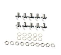 DECOMELODY 10 PCS Guitar Jack Socket Connectors with Nuts Washers Copper and Iron Panel Mount Mono Output Jacks for Acoustic Electric Bass Guitar Parts Accessories Chrome