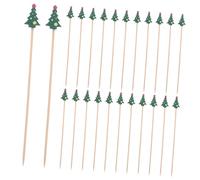 DECOMELODY 100pcs Cocktail Toothpicks with Festive Gingerbread Design Smooth Food Picks for Appetizers Fruit Drinks Disposable Skewers for Holiday Parties and Celebrations